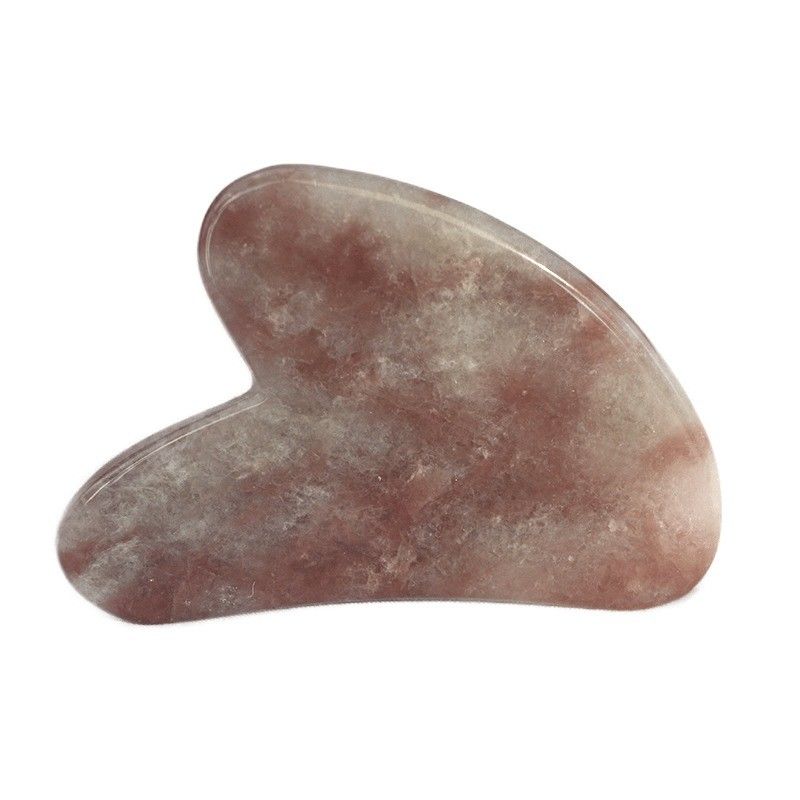 2024 Natural Strawberry Crystal Jade Gua Sha Heart Shape Face Scraping Massage Guasha Board voor het volledige lichaamsmassagegebied