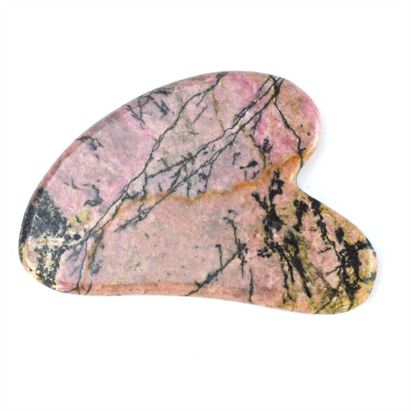 Spiermassage Functie Natuurlijke hartvorm Rhodonite Steen Gua Sha Schraapbord voor gezichts schoonheid en lichaam Huid Health Care Spa