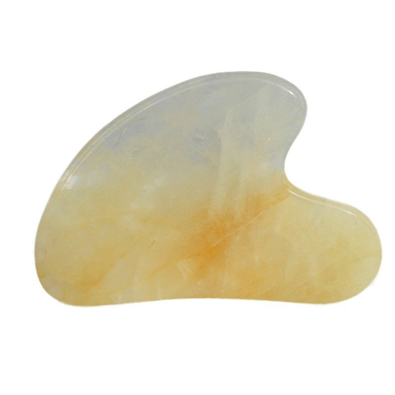Natural Heart Shape Yellow Citrine Gua Sha Scraping Board voor gezichts- en lichaamsmassageinstrument