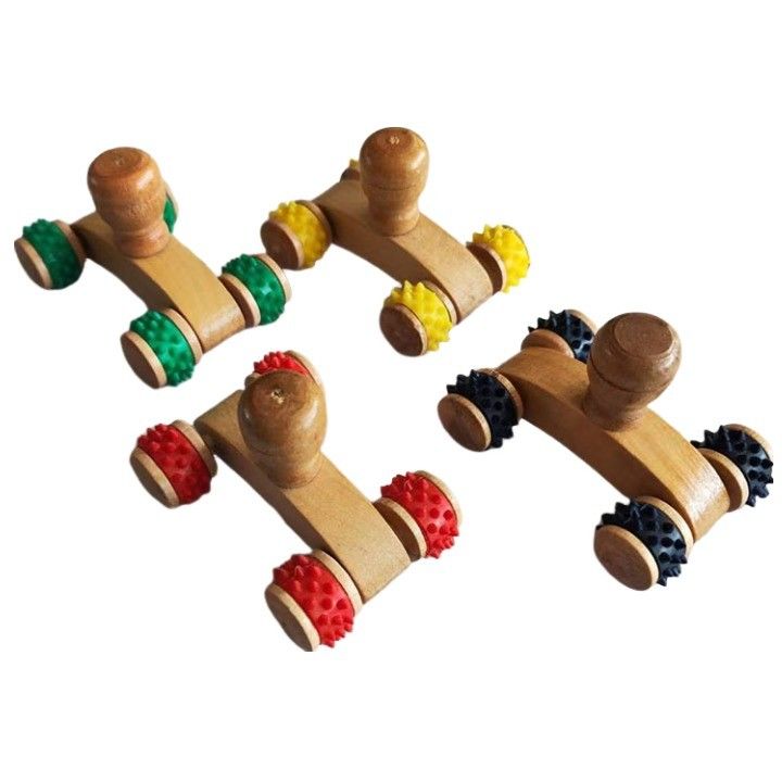 Lichaamsmassageapparatuur 2024 aankomst Natuurlijke milieuvriendelijke handgemaakte handwerk Houten Gua Sha Massager Roller voor massagetools