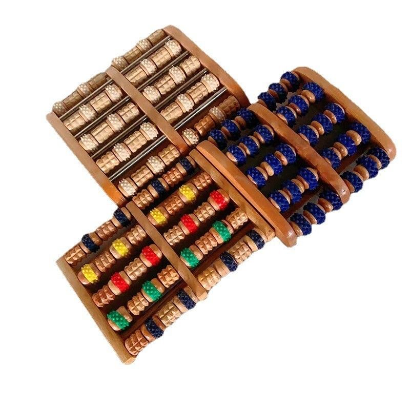 Houten gereedschap Pedicures Voettherapie Meridian Massager Kleur rubber Houten voetroller voor voetmassage en Meridian