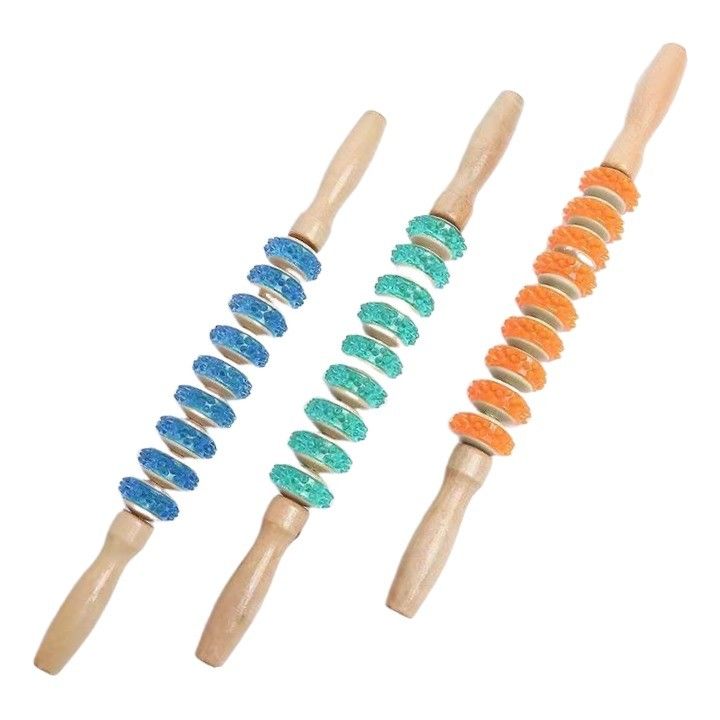 Lichaamsspieren Anti-cellulitis Massage Roller Gewichtsverlies Volledig lichaam Relaxatie Houttherapie Massage Hulpmiddelen Negen wielen PVC Roller