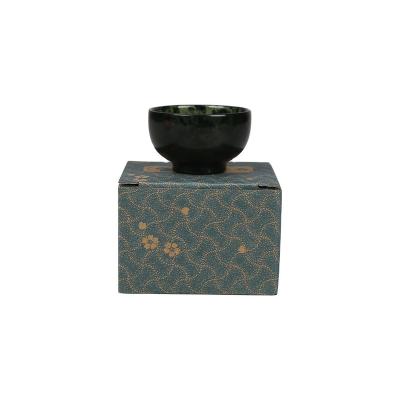 Gravureertype 100% Chinese natuurlijke Jade Bowl Donkergroene Jade Handgesneden Bowl Cup voor Home Decoration Verbetering