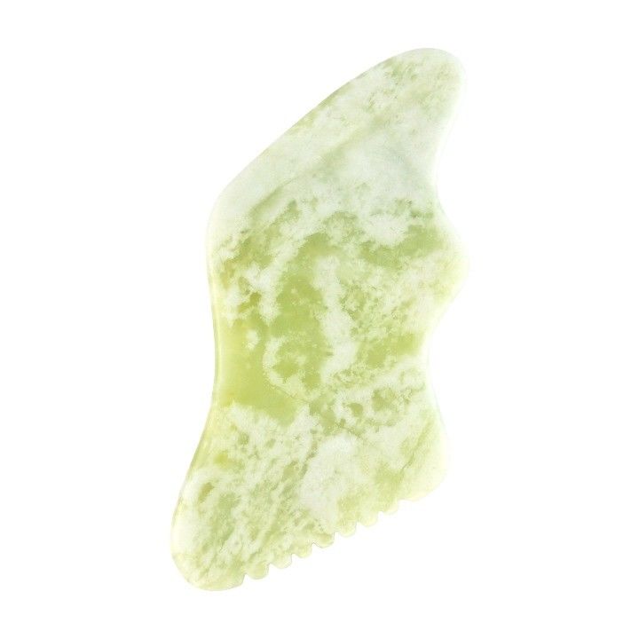 Body Massager Natuurlijke groene Jade Guasha voor anti-aging Chinese Xiuyan Jade Bliksemvorm Gua Sha Schrapen Massage Tool