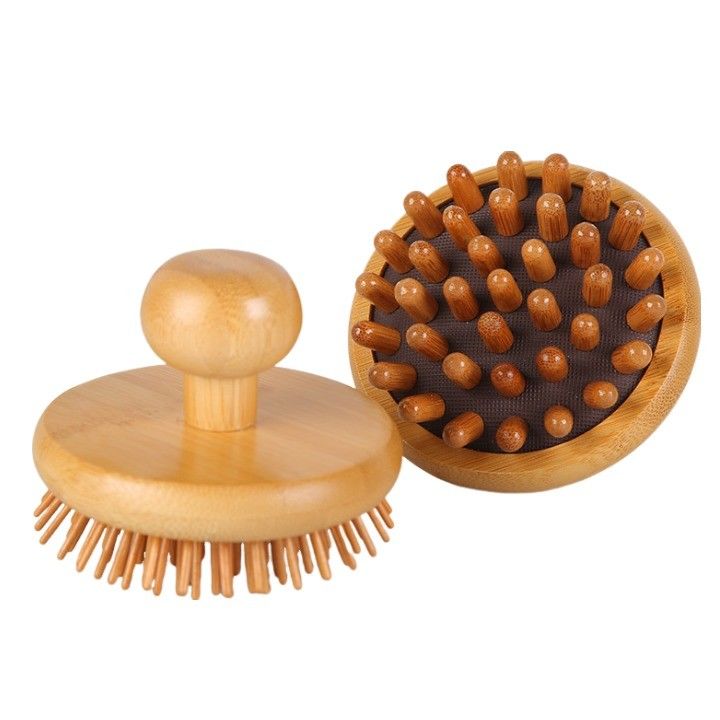 Bruine paddenstoelvorm Bamboe Gua Sha Scalp Massage Airbag Kam Houten Guasha Gereedschap Hoofd Ontspan Massager Haar Gezondheidszorg Schoonheidsborstel