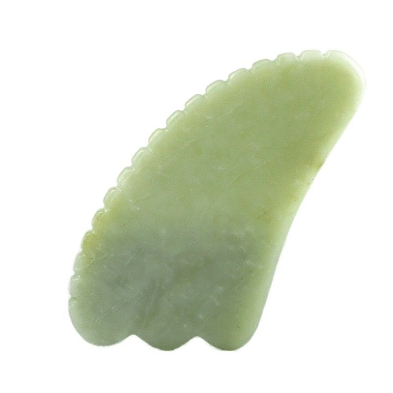 Body massage apparatuur handleiding GuaSha gereedschap gemaakt van natuurlijke groene Xiuyan Jade voor kaaklijn sculpting en zwelling vermindering