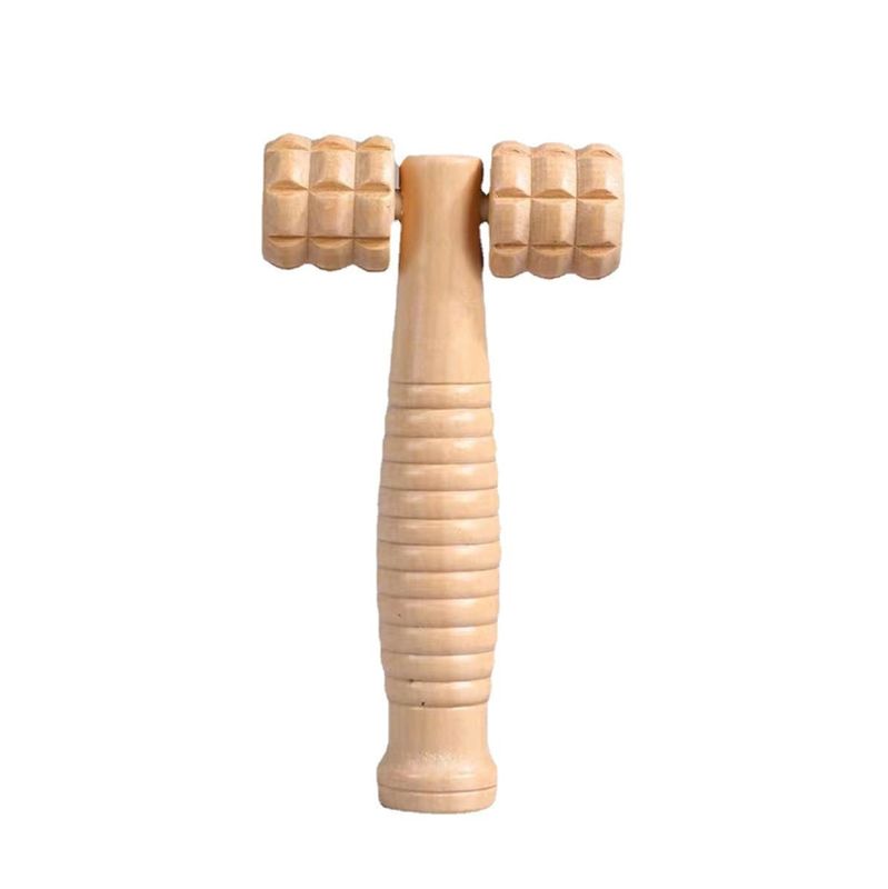 Gepersonaliseerd logo beschikbaard Bruin Hout Dubbel Roller Massage Stick voor zelfzorg en handmatige Guasha lichaam behandeling