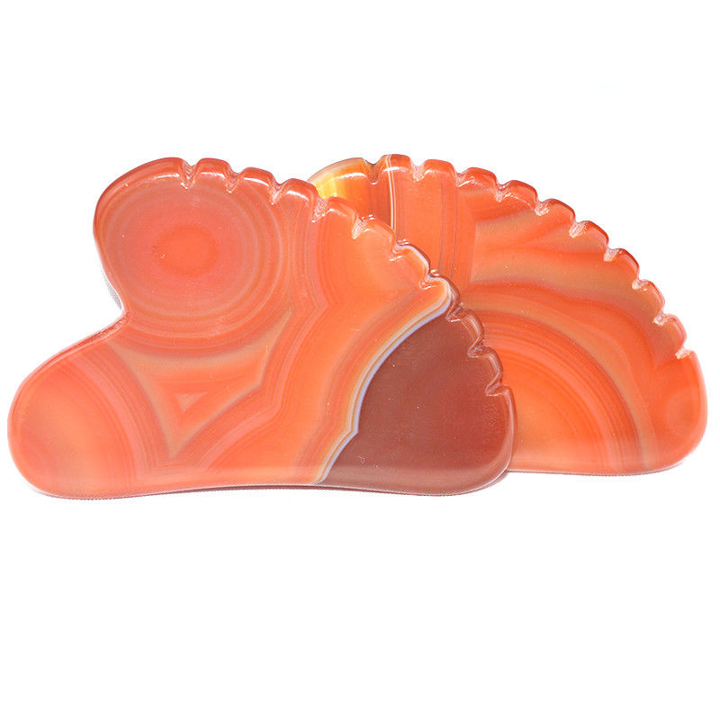 Gepersonaliseerd logo beschikbaard Natuurlijke Carnelian Facial Jade Guasha huidverzorgingsinstrument voor lichaamsmassage apparatuur behoeften