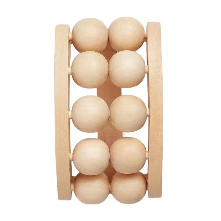 Bruine houten totale lichaamsmassage voor rug nek been arm aangepast logo beschikbaar ontspannen massageball roller handheld