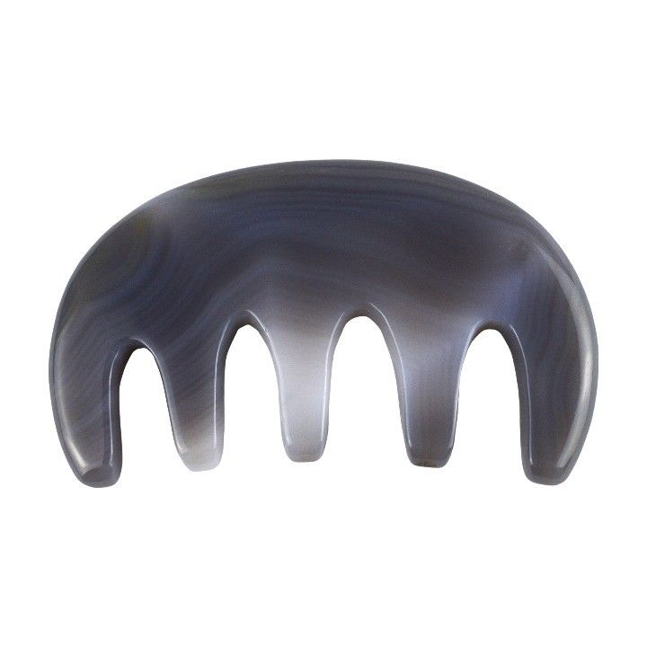 Lichaamsmassage Natural Agate Pocket Comb Wide Toothed Comb SPA Gua Sha Scalp Massage Borstel Haarverzorging Tool