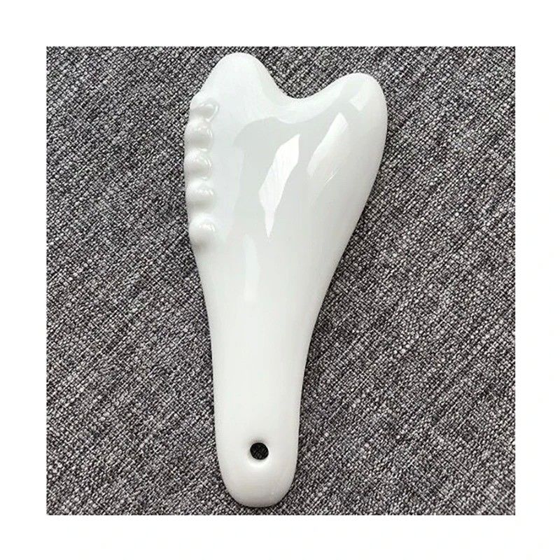 Wit keramisch Gua Sha massagetool voor acupressuur Gezichts- en lichaamsmassage Ervaar de voordelen