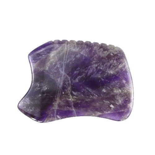 Paarse schraapsteen Gua Sha massagetool voor Amethyst Crystal Facial Guasha Board en Natural Jade