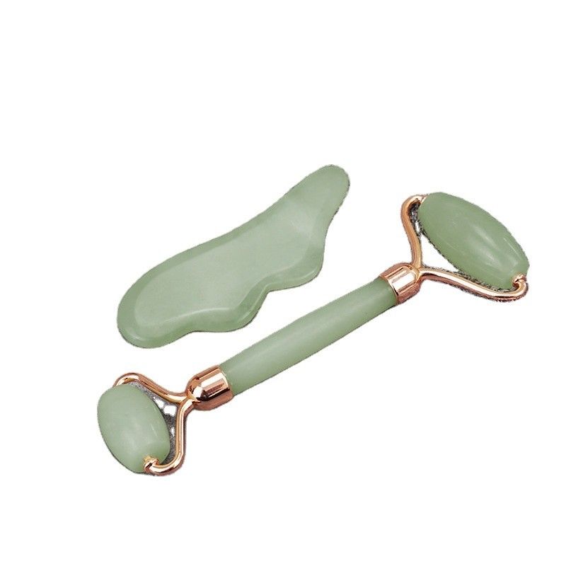 Xiuyan Jade Massage Tools 100% natuurlijke dubbelzijdige Jade Stone Face Roller voor het stimuleren van de bloedstroom en het verlichten van stress