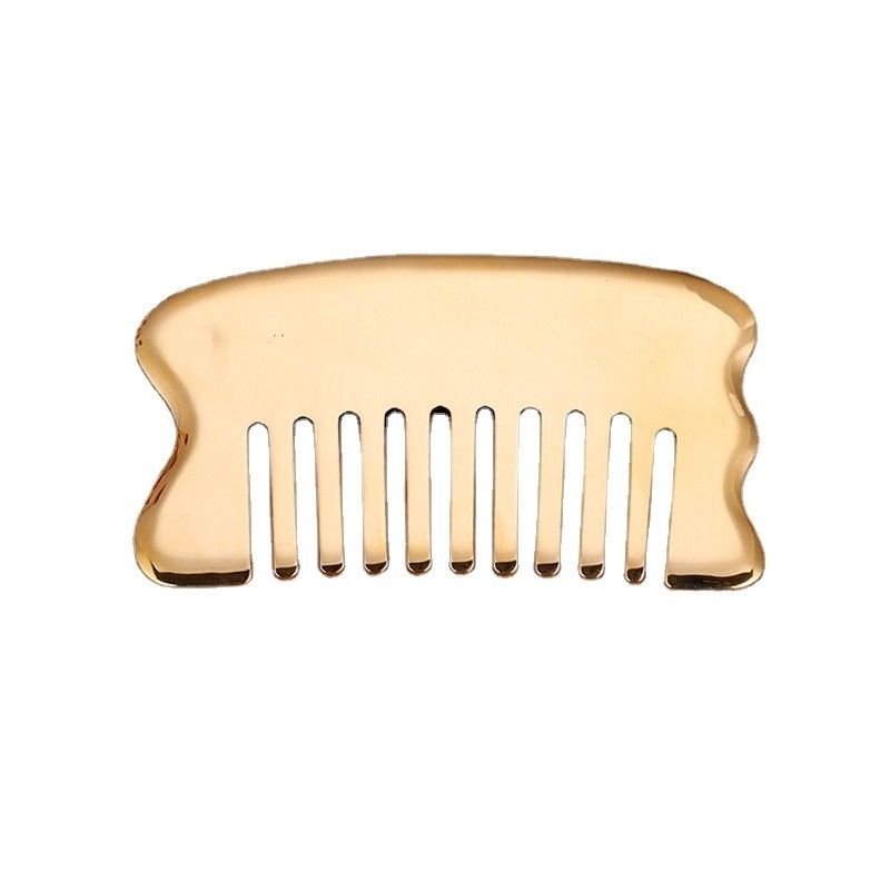 Spiermassage Hoofdmassagetool Custom Logo Scalp Massagetool Vierkante Messing Gua Sha Comb Metalen Koper Gua Sha Comb