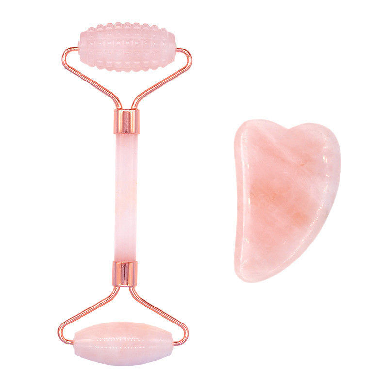 Rozenkwarts Gua Sha Gezicht Roller Massage Tool Guasha Steen Lichaam Zelf Huidverzorging Spa Anti Aging Gezichts Beauty Gift Box in Roze