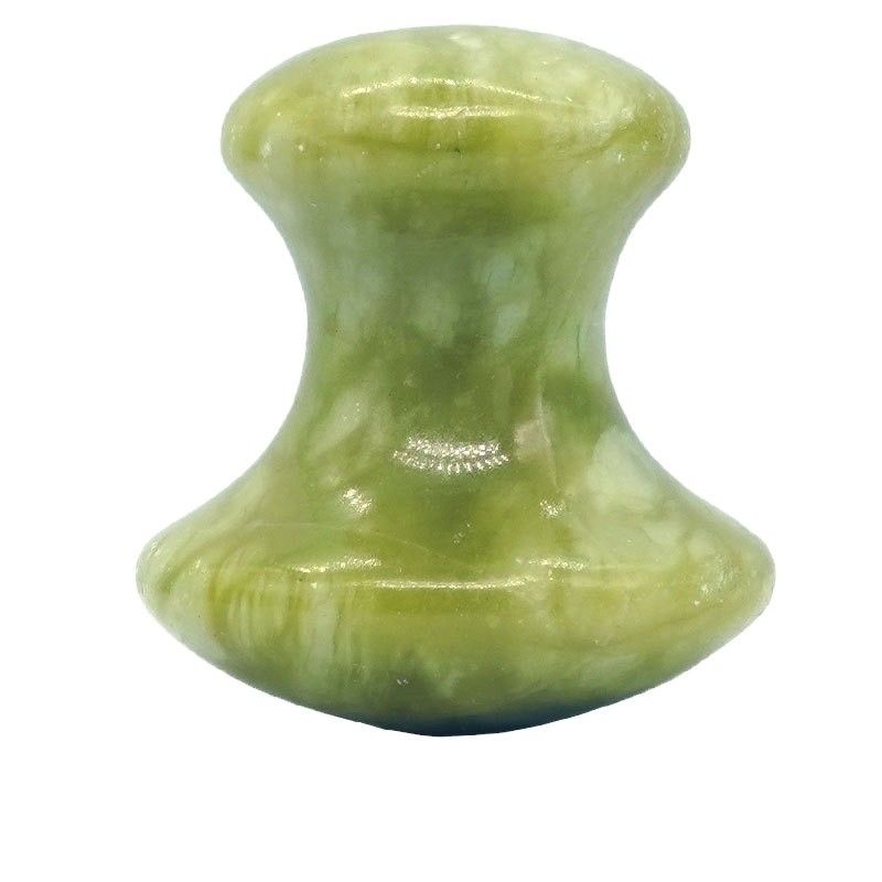 Groene natuurlijke jade paddenstoel vorm massagesteen voor spiermassage en gezichtsschoonheid Gezondheid massage ontspanning in 2024