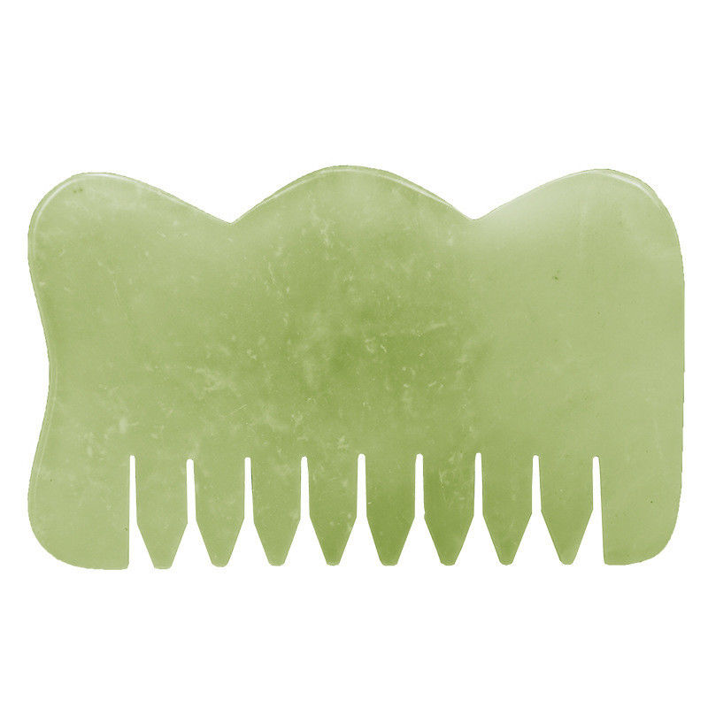 Gepersonaliseerd logo beschikbaar in M-vorm Jade Gua Sha Stone Hoofdmassage voor haargezondheidszorg en hoofdhuidmassage in schoonheidssalon