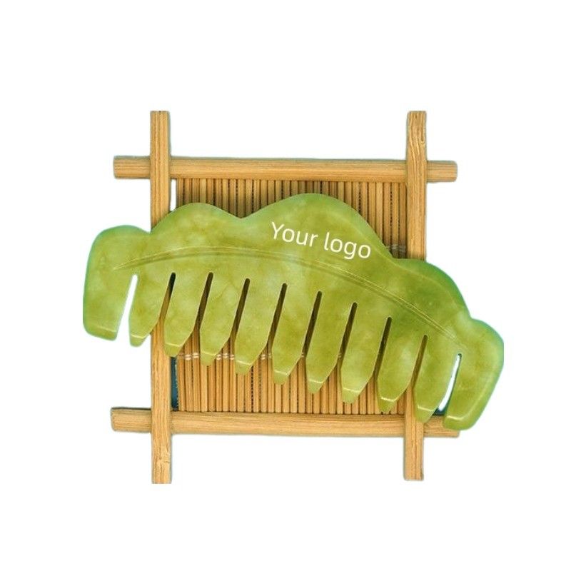 Lichaamsspieren Gezondheidszorg 2024 Natuurlijke Xiuyan Jade Gua Sha Scalp Massage Kam voor het baggeren van meridianen en het verfraaien van de huid