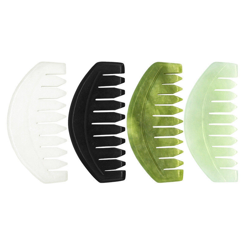 2024 Ronde vorm Natuurlijke Xiuyan Jade Gua Sha Scalp Massage Kam Hoofd Haarverzorging Massager Dredge Meridians Bestseller Producten