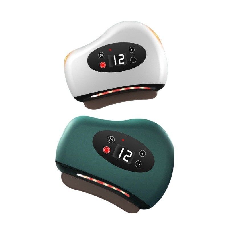 Lichaamsmassageapparatuur Intelligente gezichtsmassage Bianstone massage naald steen elektrisch schrapen instrument met warm kompres