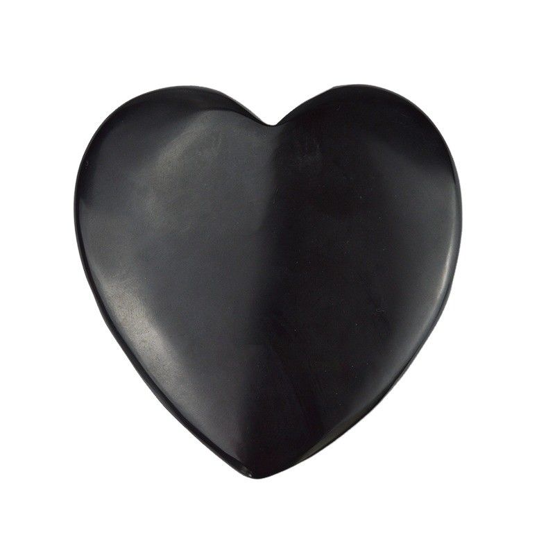 2024 Hartvorm Natuurlijke Zwarte Bian Steen Gua Sha Schrapen Massage Tool voor Lymfatische Drainage Spiermassage Functie