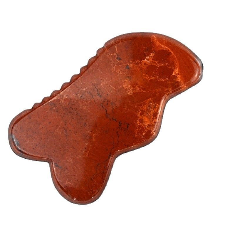 Custom Logo Rood Jasper GuaSha Stone Scraping Massage Board Tool voor lichaamsspieren en massage