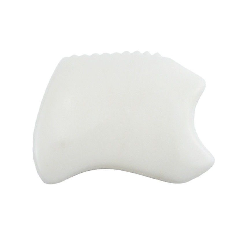 Lichaamsmassage nieuwste stijl Pure Natural White Jade Gezicht Anti-aging Gua Sha Board Edelsteen Huidverzorging Massage Jade Stone Guasha Tool
