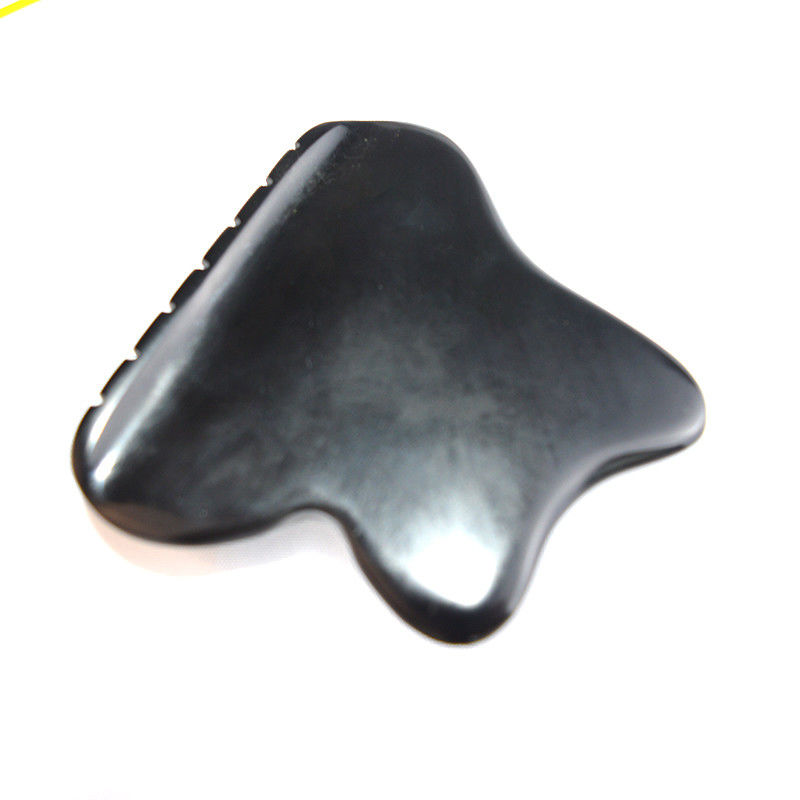 Scalp Massage Hoofd Guasha Gereedschap Jade Gua Sha Steen met Natuur Zwarte Bianstone Gezicht Guasha Eigenschappen