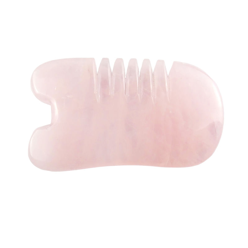 Rozenkwarts Gua Sha Comb Visvorm Hoofdverzorgingsproduct voor natuurlijke kristalmassage