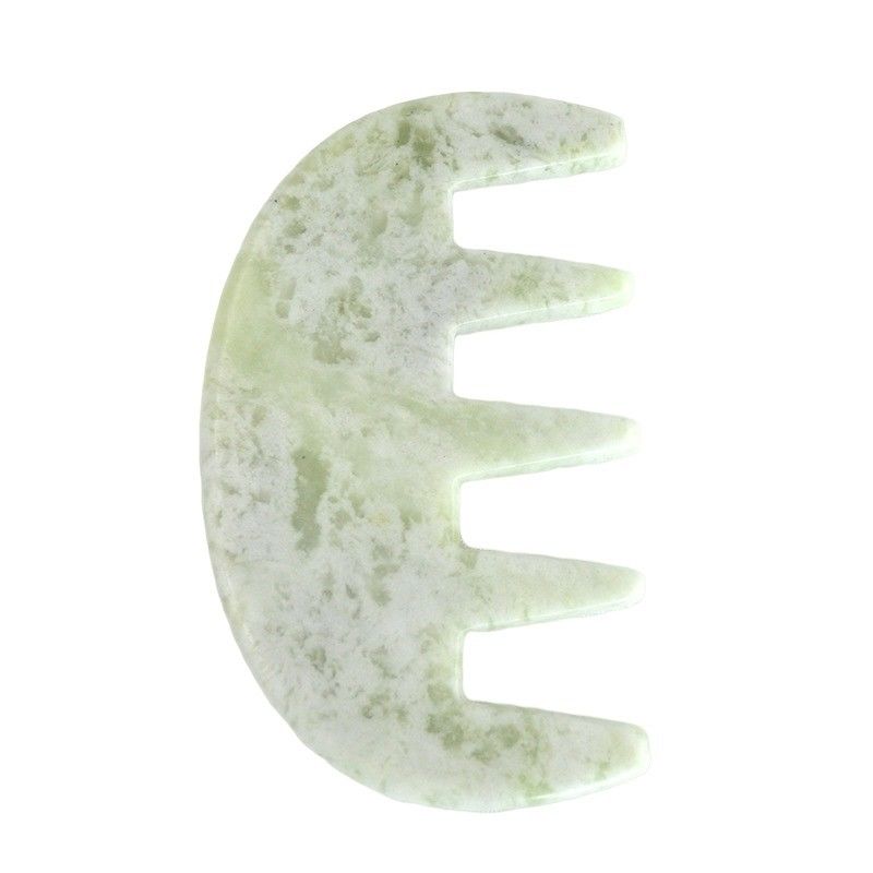 Gezichtsmassageur Jade Stone Gua Sha Comb Hoofd Scalp Guasha Massage Tool voor Full Body Massage Area Custom Logo