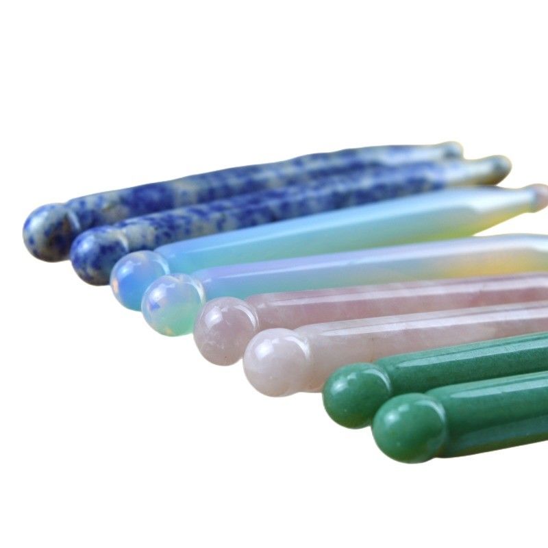Massagetools Kleurrijke natuurlijke kristal Guasha Massage Pen Acupunctuur Therapie Gereedschap voor lichaamsgezondheidszorg Therapie Gua Sha Massage Stick