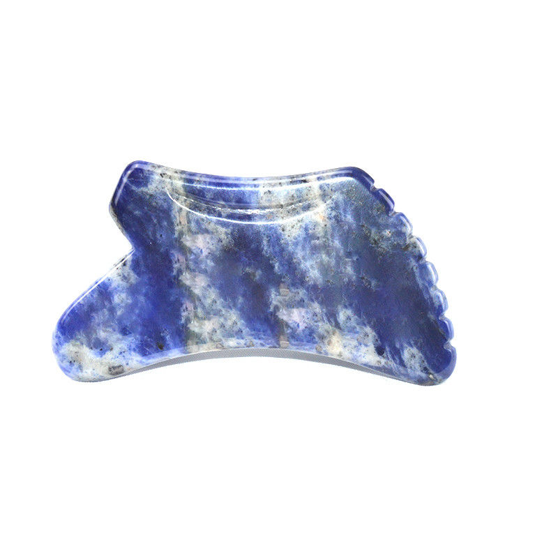 Blauwe Sodalite Stone Gua Sha Body Scraping Massage Tool Handmatig bedraad besturingsfunctie voor gezicht en lichaam Natuurlijke schoonheidscadeau
