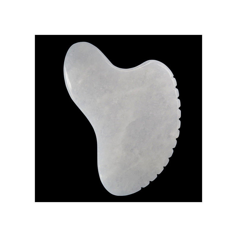 Custom Logo Crystal Heart White Jade Stone Gua Sha Scraping Massage Tool voor Acupunctuur Therapie Gezichtsmassage