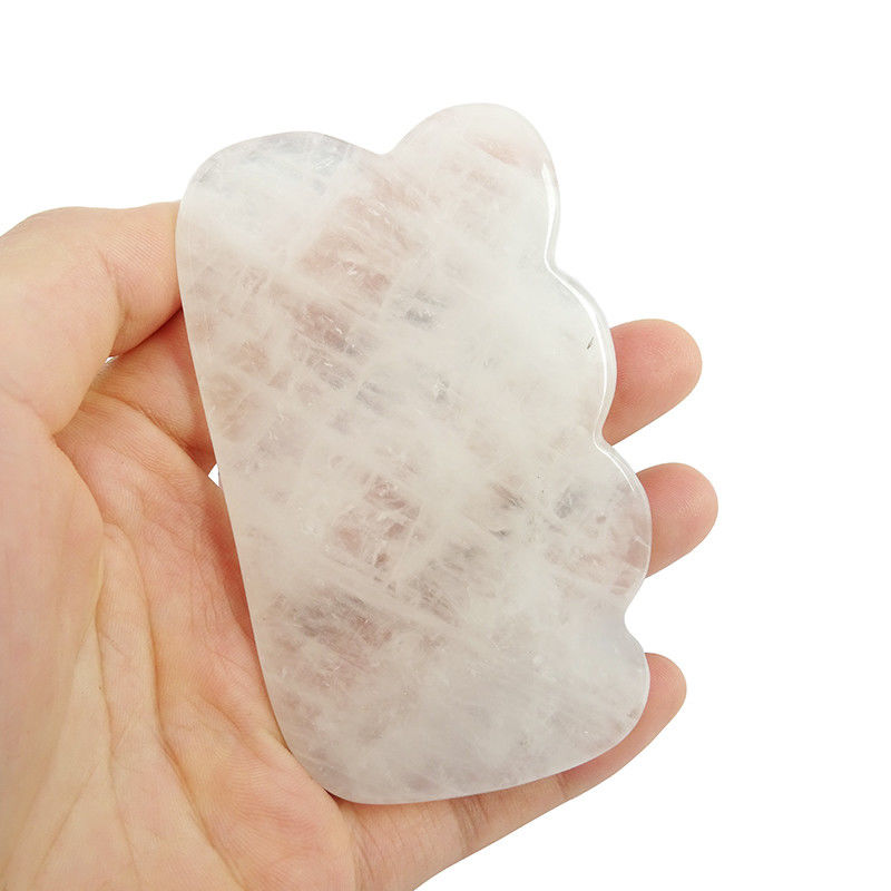 Witte kristal Gua Sha Natuurlijke Jade Guasha Gezichtsgereedschap voor lichaamsmassage SPA Acupunctuur Gezicht Nek en Oog Huidverzorging Gift