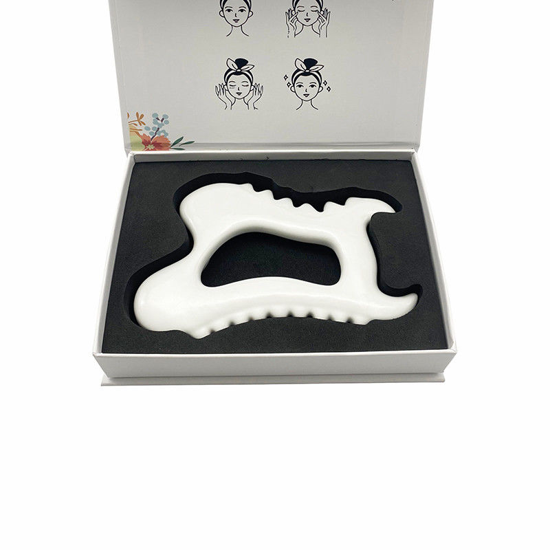 Keramische Gua Sha gezichtsmiddelen voor gezichtsverzorging Makkelijk te vervoeren Luxe dooszak en gids cadeautjes voor vrouwen
