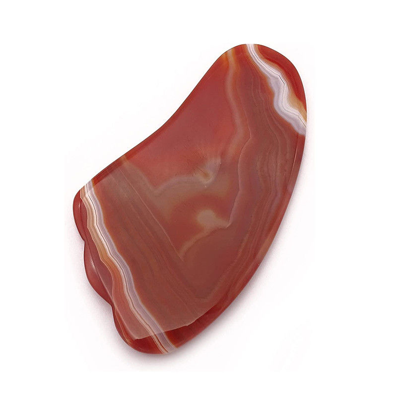 Gezicht Lift Functie Rood Agate Crystal Quartz Gua Sha Scrapping Plate voor draagbaar