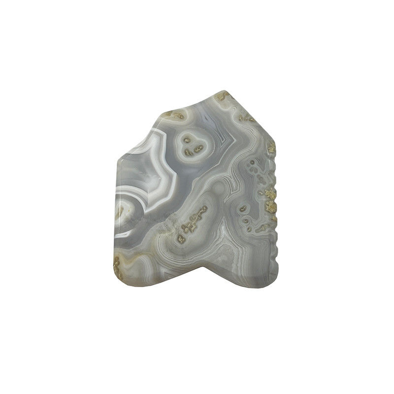 Grijs Agate Gezicht Guasha Huid Lifting Firming Natuurlijke Hand Healing Jade Gua Sha Massage Tool voor het vastmaken van het gezicht en de huid