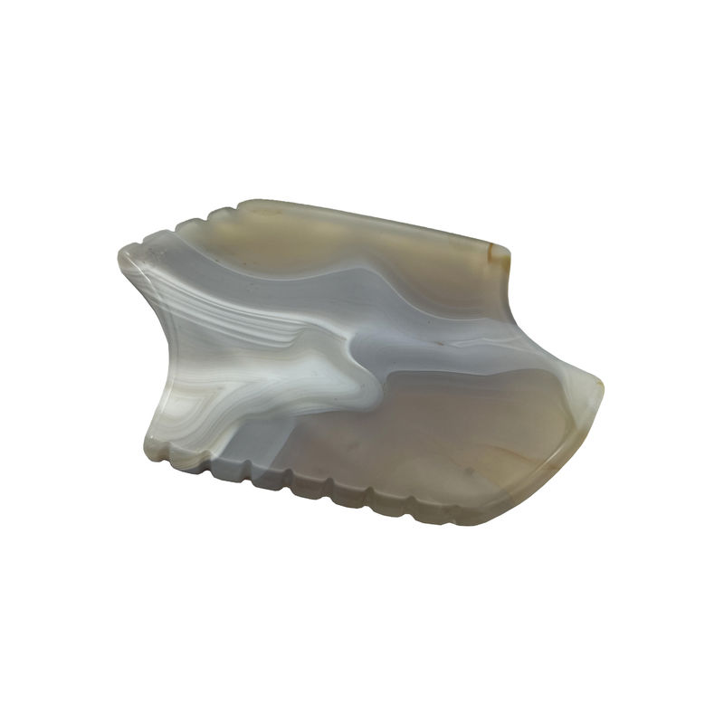 Grauwe Agate Guasha Schraapsteen Draagbare lichaamsmassage voor natuurlijke Jade Gua Sha en huidlifting