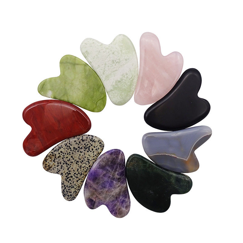 Massager Hartvorm Gua Sha Board Jade Steen voor gezichtsmassage SPA Acupunctuur Therapie Behandeling