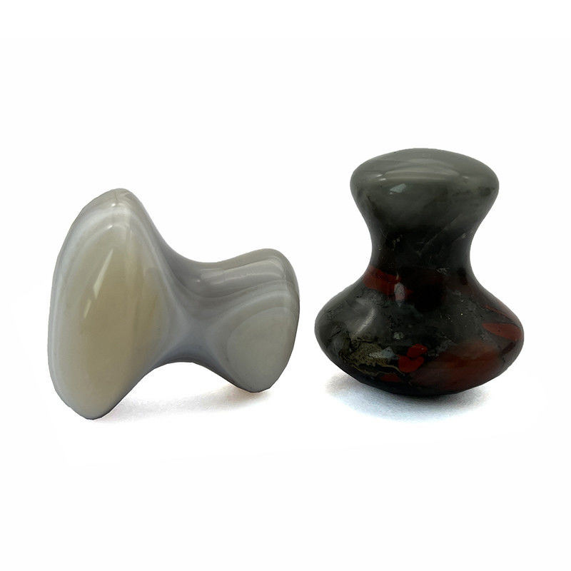 2024 Bloedsteen Grijze Agate Jade Steen Gua Sha Champignon Massage Steen voor het verminderen van fijne lijntjes op het gezicht Nek Lichaam