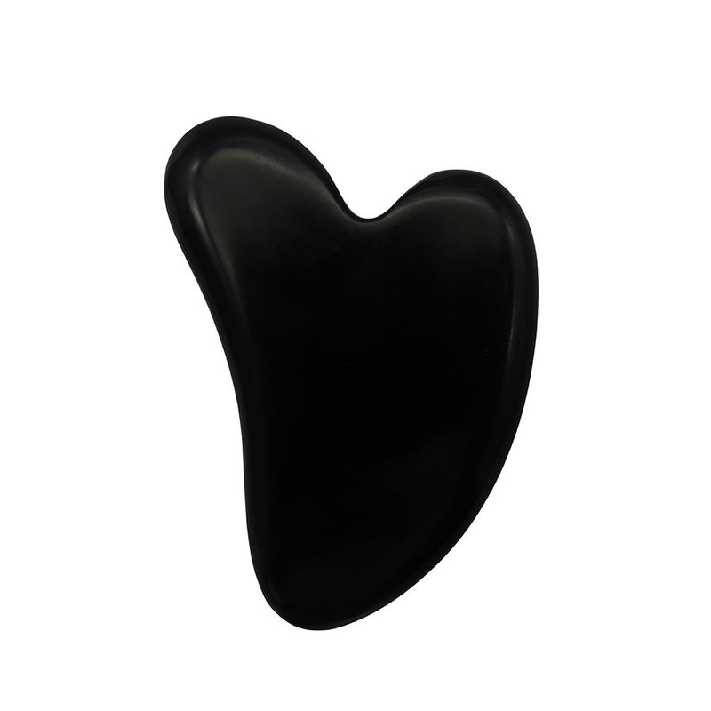 Natuurlijke Zwarte Bian Steen Hartvorm Gua Sha Massage Tool voor Spa ontspannende meditatie