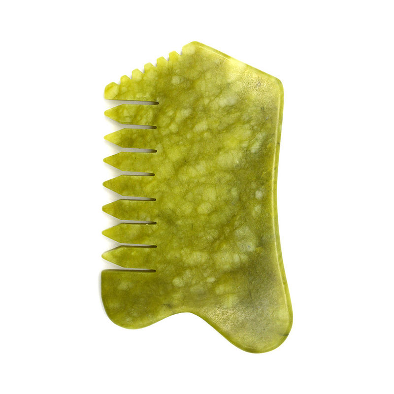 Persoonlijke gezondheidszorg Groene Jade Comb Guasha Schraper Tool voor hoofdverzorging en pijnverlichting Multifunctionele Handheld