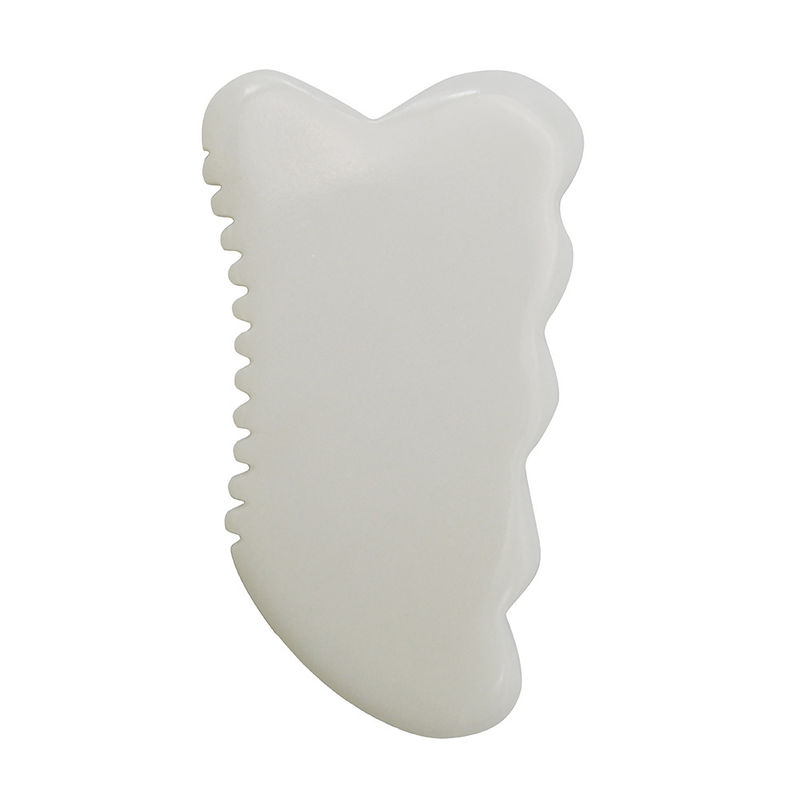Dagelijkse anti-veroudering gezondheid en huidverzorging gereedschappen witte jade guasha bord met custom gua sha gezichtsmassage hulpmiddel