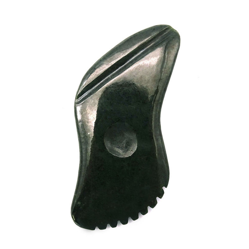 Natuurlijk donkergroen Nefriet Jade Gua Sha Body Massage Tools Traditioneel schrapen voor het volledige lichaam 11.8cm*6cm*0.9cm
