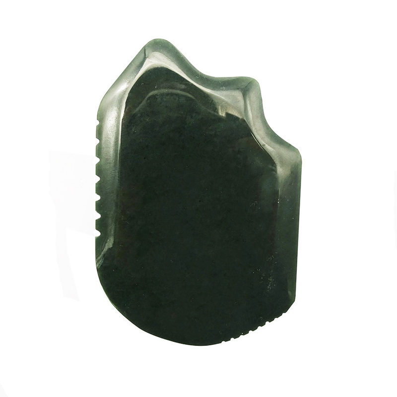 2024 Trend Producten Natuurlijke Jade Steen Guasha Tool voor Gezicht en Lichaam Schrapen Board Donkergroen Nefriet Massage Area