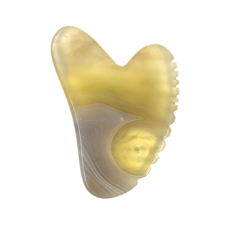 Custom Logo Massage Producten Natuurlijke Kersenbloesem Agate Sha Gua Board voor Gua Sha Therapie