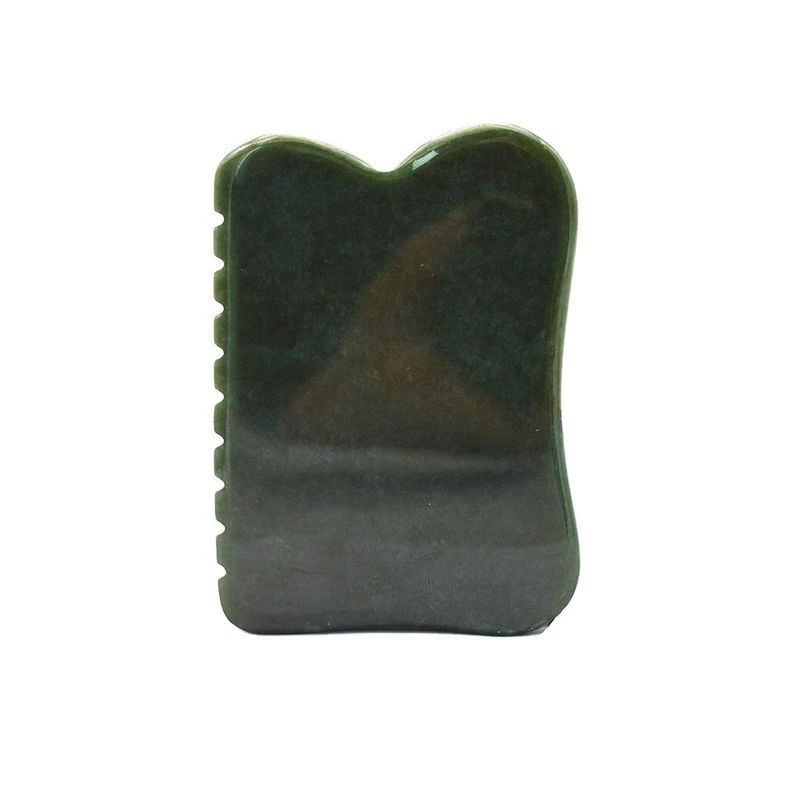Zelfhulpmassagetool 200g Natuurlijk donkergroen Nefriet Gua Sha Steenbord voor gepersonaliseerde lichaamsmassage