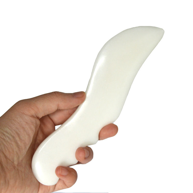 Body Massager Witte Jade Gua Sha Steen voor het schrapen Gezichtsmassage Tools en Beauty SPA Massage