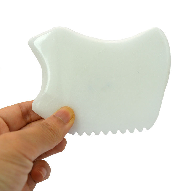 White Jade Gua Sha Massage Tool voor gezichtsmassage en lichaam SPA Acupunctuur Acupressure 9.5cm*7.5cm*0.7cm