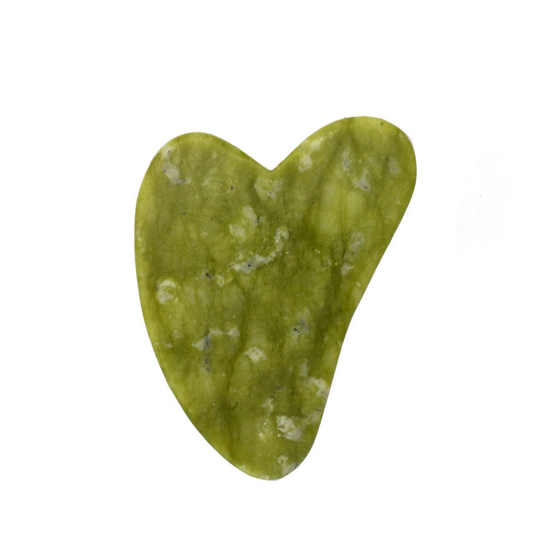 Groen 7.6cm*5.5cm*0.2cm Xiuyan Jade Hartvorm Gezicht Jade Guasha Massager Board Gua Sha Massage Tool Voor de gezondheidszorg